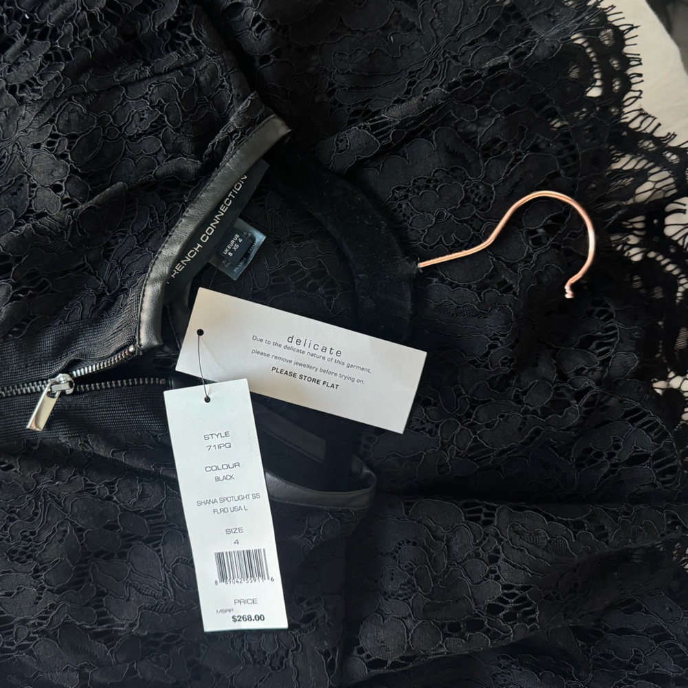 French Connection Shana Spotlight Black Lace Dress - Picture 5 of 5